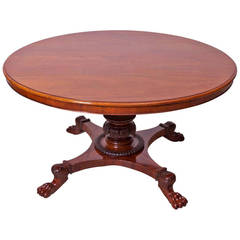 Danish Empire Round Tilt Top Center Pedestal Table in Mahogany, circa 1830 12