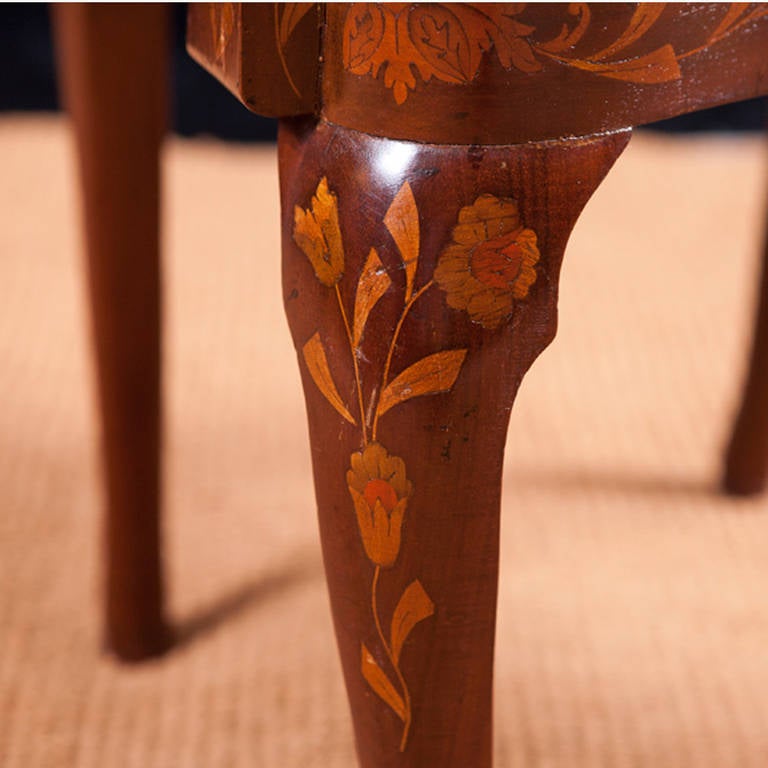 19th Century Marquetry Armchair with Satinwood Inlays, New York, circa 1890 For Sale