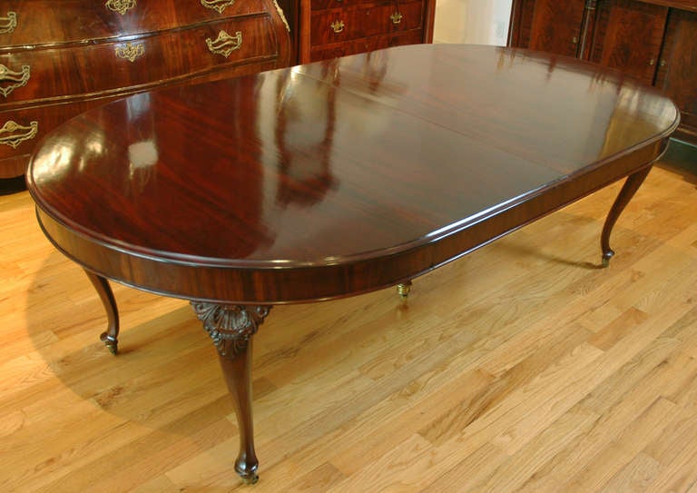 Louis Philippe 10' Danish Extension Dining Table in Mahogany with Three Skirted Leaves, c. 1850