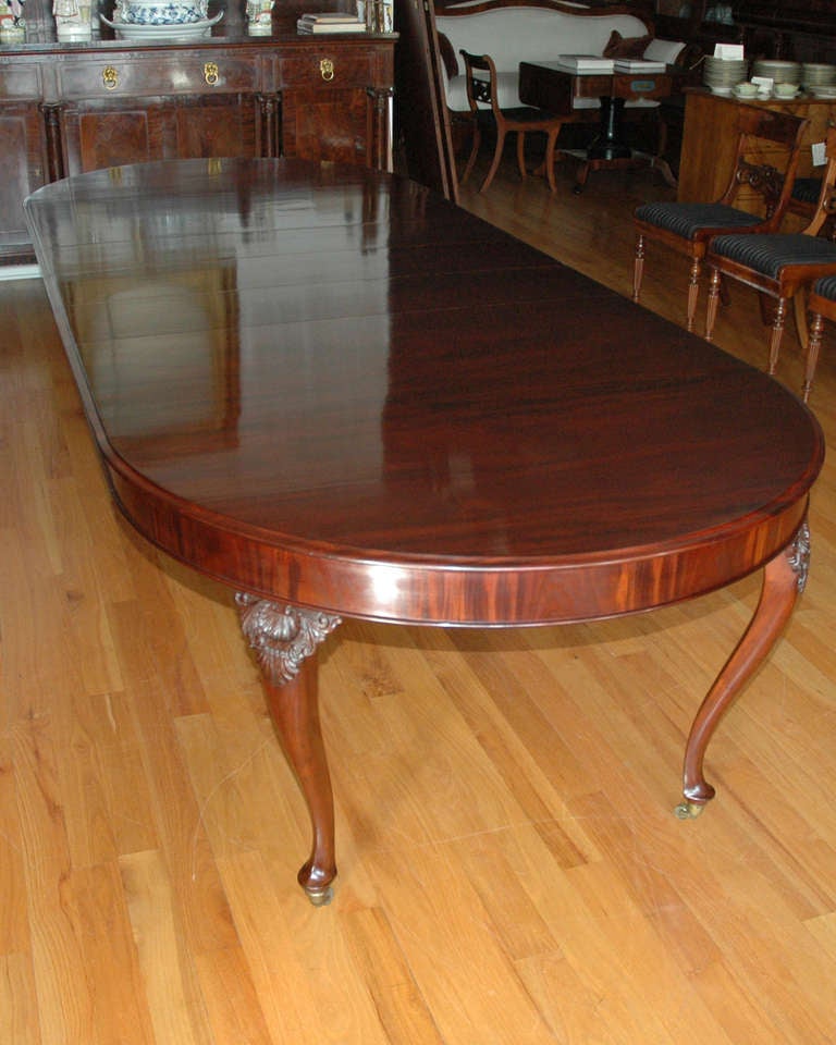 10' Danish Extension Dining Table in Mahogany with Three Skirted Leaves, c. 1850 2