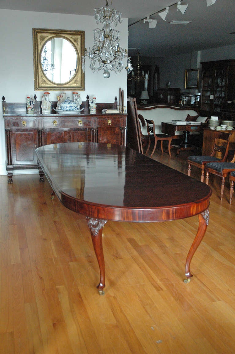 10' Danish Extension Dining Table in Mahogany with Three Skirted Leaves, c. 1850 1