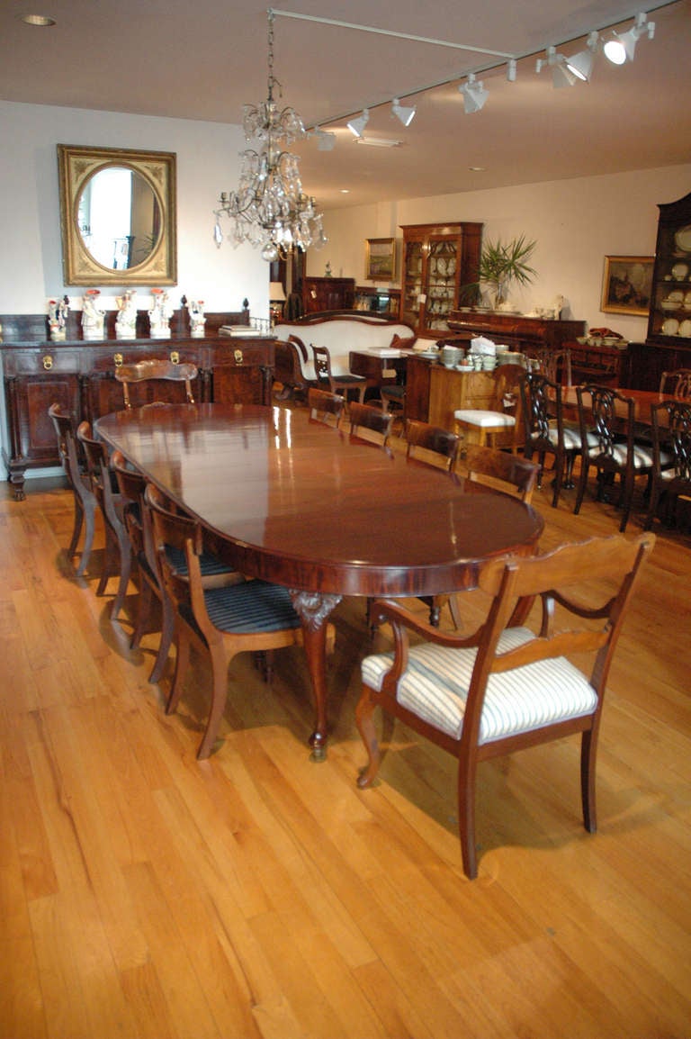10' Danish Extension Dining Table in Mahogany with Three Skirted Leaves, c. 1850 4