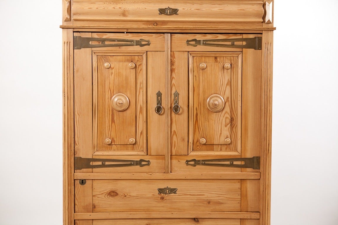 Danish Single Door Pine Armoire, circa 1880 1