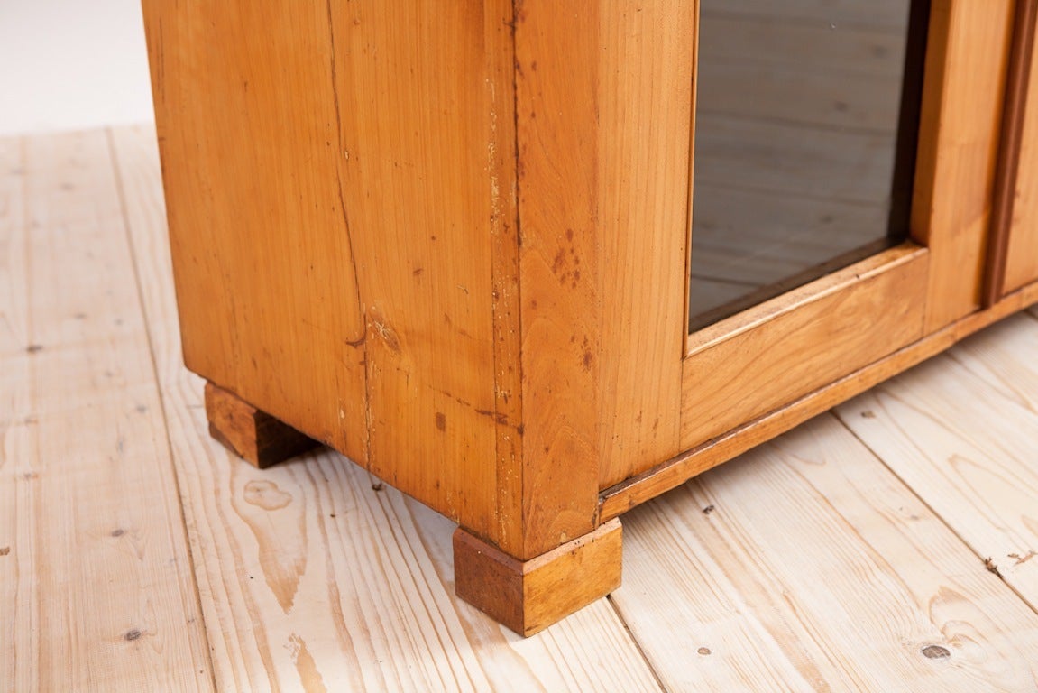 Birch Antique German Biedermeier Vitrine/ Cupboard in Polished Ash, Circa 1835