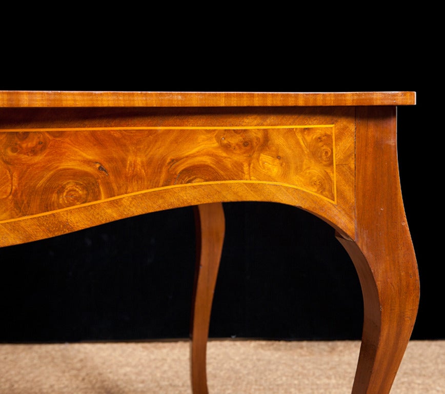 Inlay French Dining Table in Satinwood, circa 1900