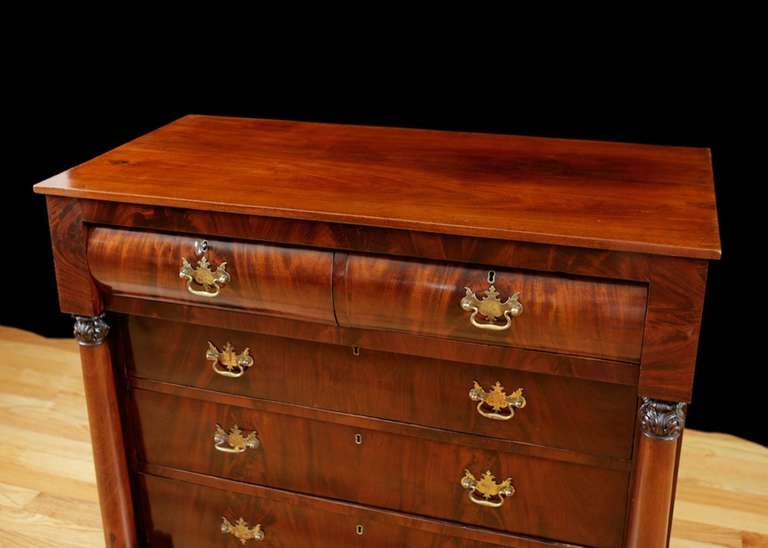Polished Neoclassical Federal Chest of Drawers from Philadelphia, American, circa 1815