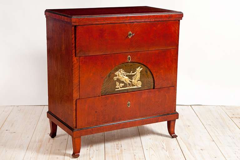 Swedish Biedermeier or Empire Small Chest of Drawers and Secretary, Sweden, circa 1820