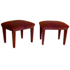 Pair of Jack Lenor Larsen Velvet Benches