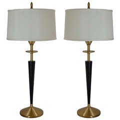 Vintage Pair of Elegant Stiffel Candlestick Lamps