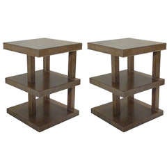 French Cerused Oak 3-Tiered Side Table