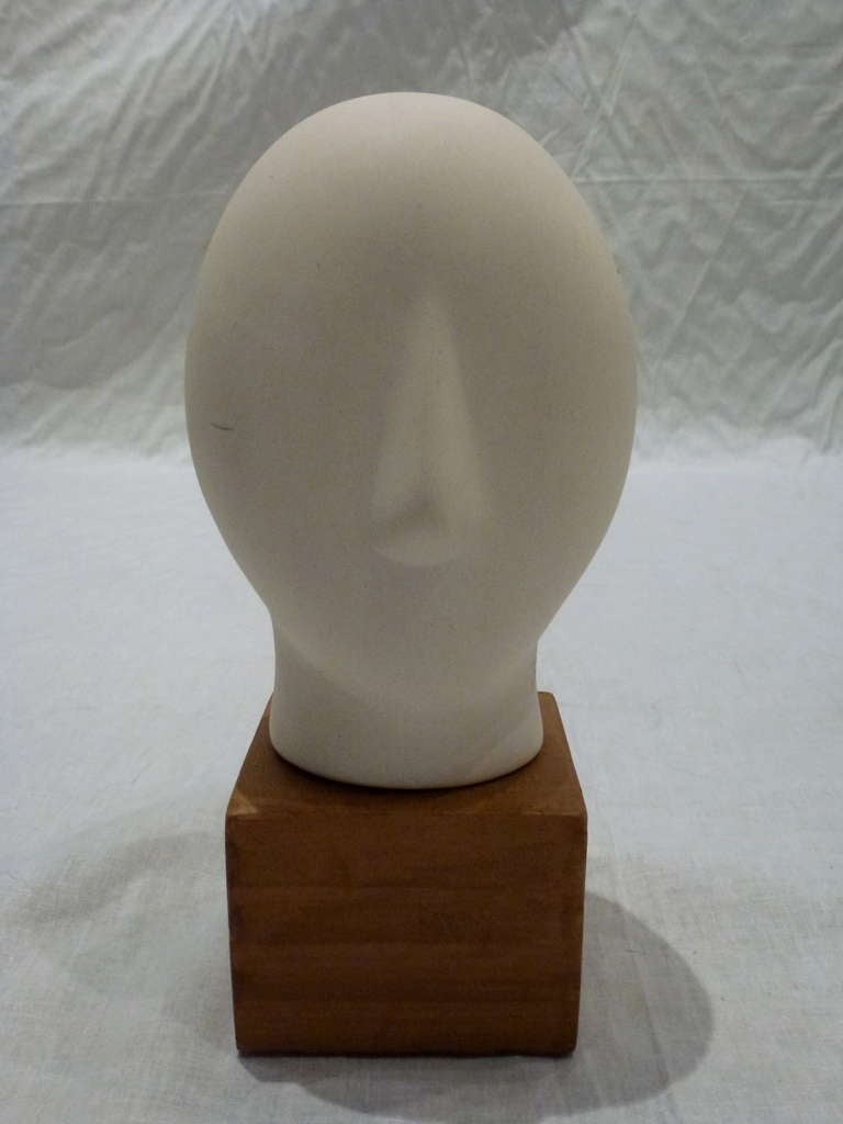 Set of Abstract White Porcelain Head Sculptures 1