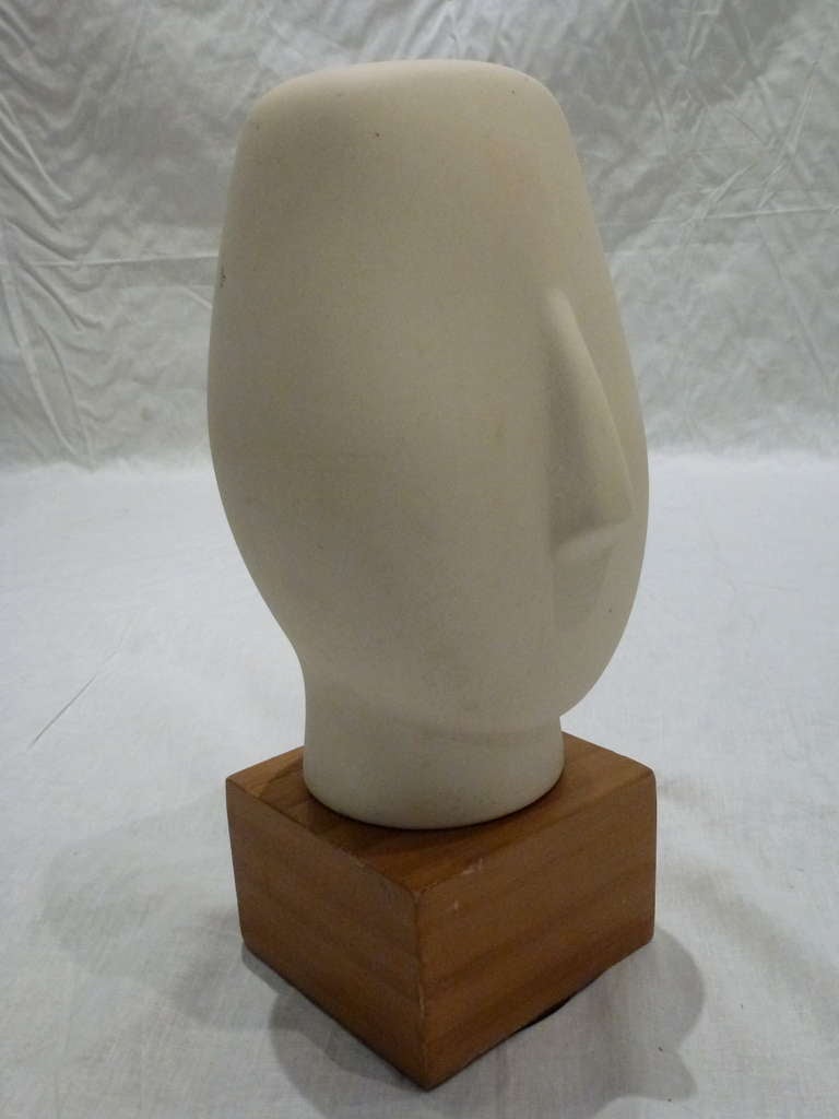 Mid-Century Modern Set of Abstract White Porcelain Head Sculptures