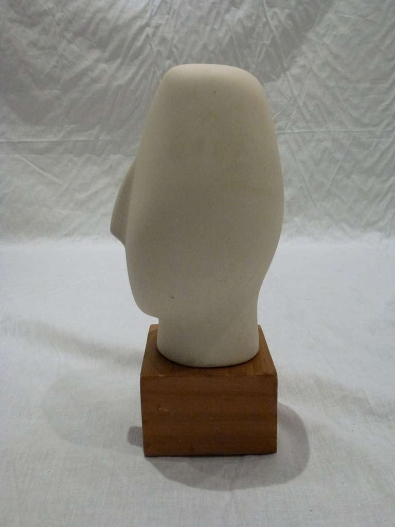 American Set of Abstract White Porcelain Head Sculptures