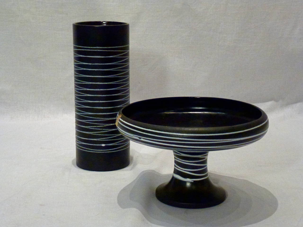 black compote vase