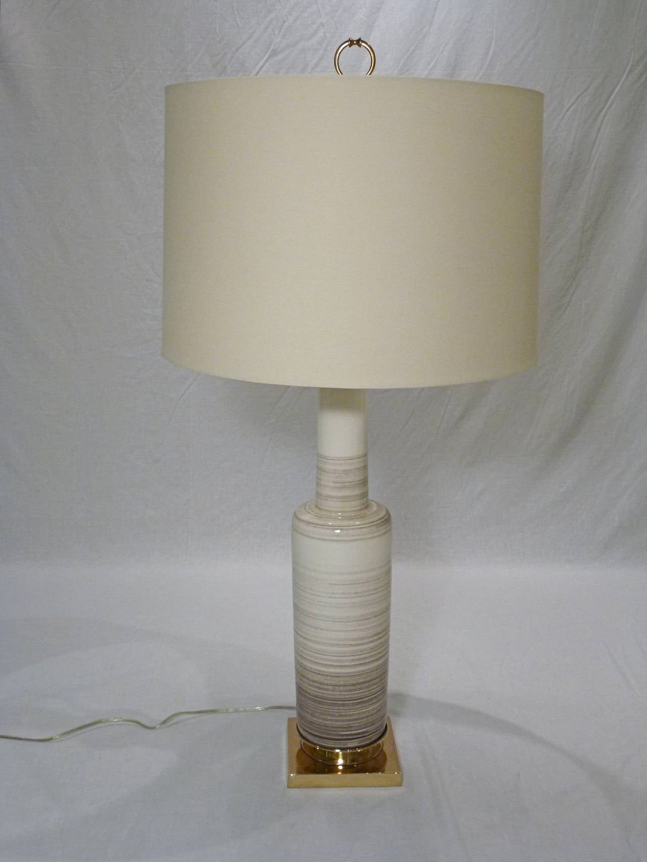 Pair of Stiffel Strie Porcelain Lamps