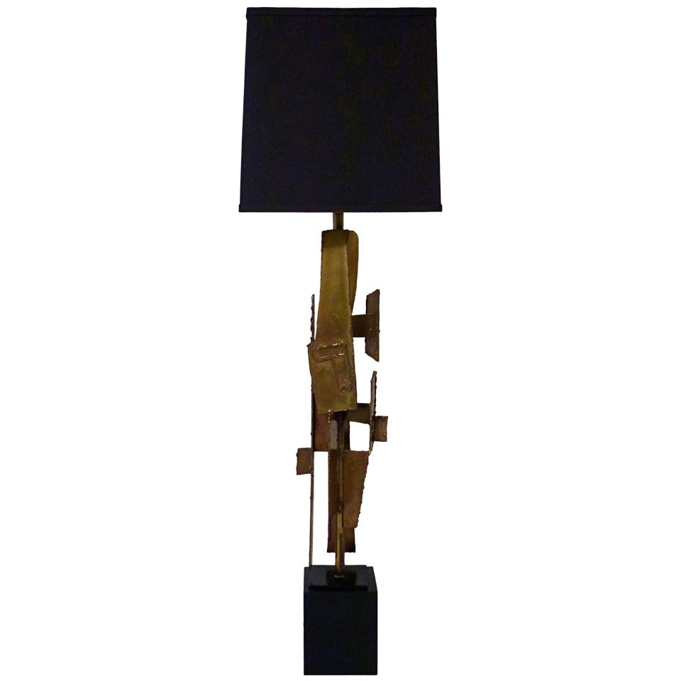 Laurel Brutalist Lamp by Harry Balmer For Sale