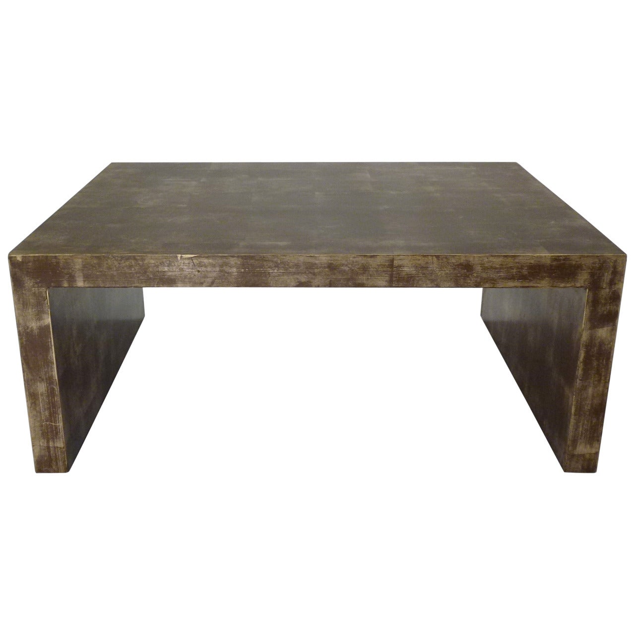Billy Baldwin Gold Leaf Waterfall Low Table For Sale