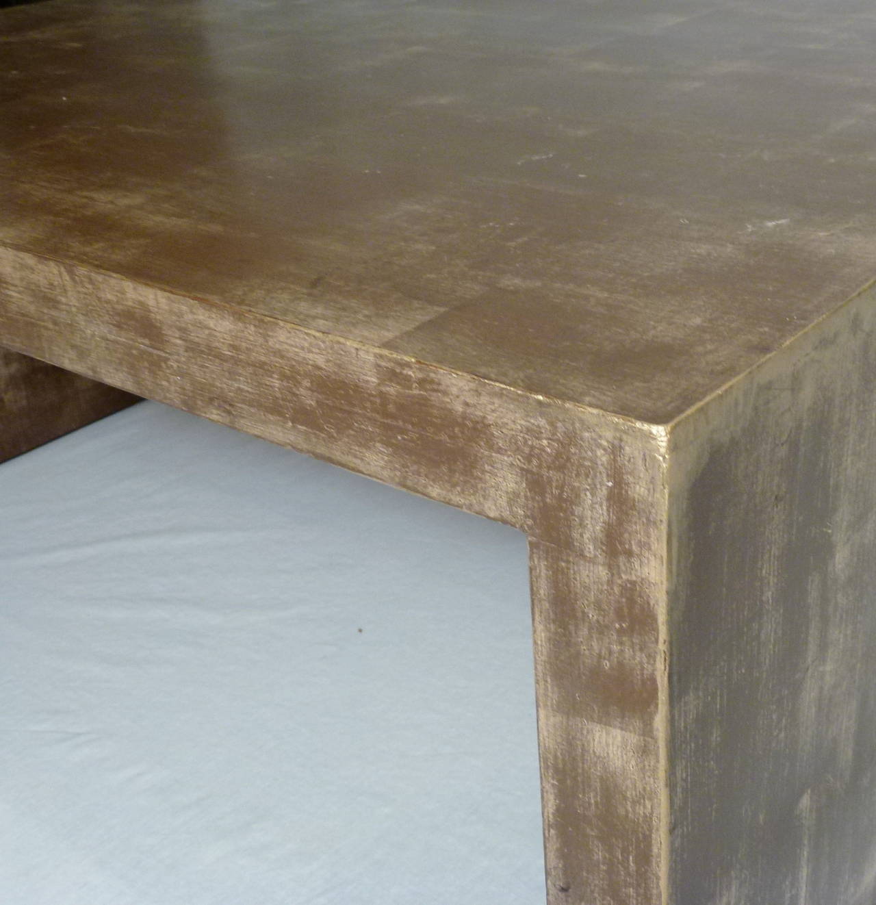 Billy Baldwin Gold Leaf Waterfall Low Table In Good Condition For Sale In Northbrook, IL