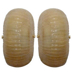 Pair of Murano Glass Demilune Sconces by Barovier
Toso Pair of Murano Glass Demilune Sconces by Barovier
Toso