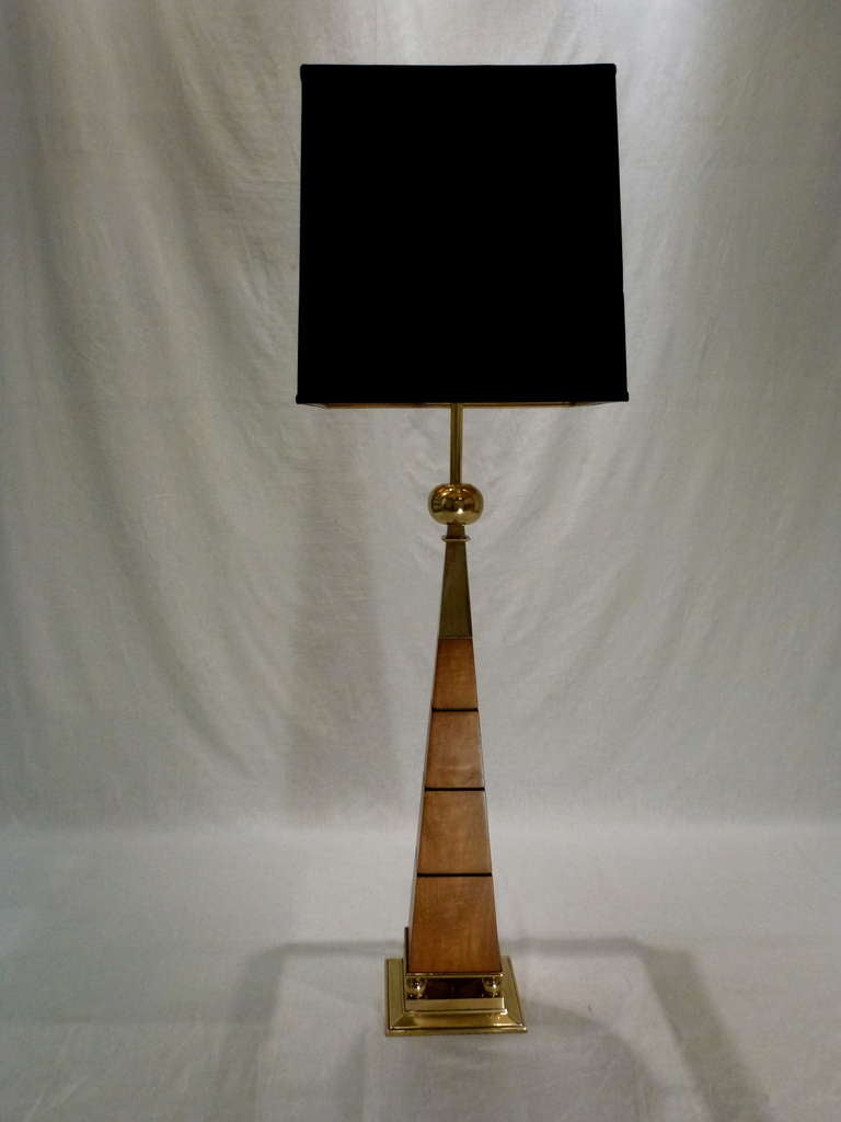 Mid-Century Modern Pair of Stiffel Monumental Obelisk Lamps For Sale