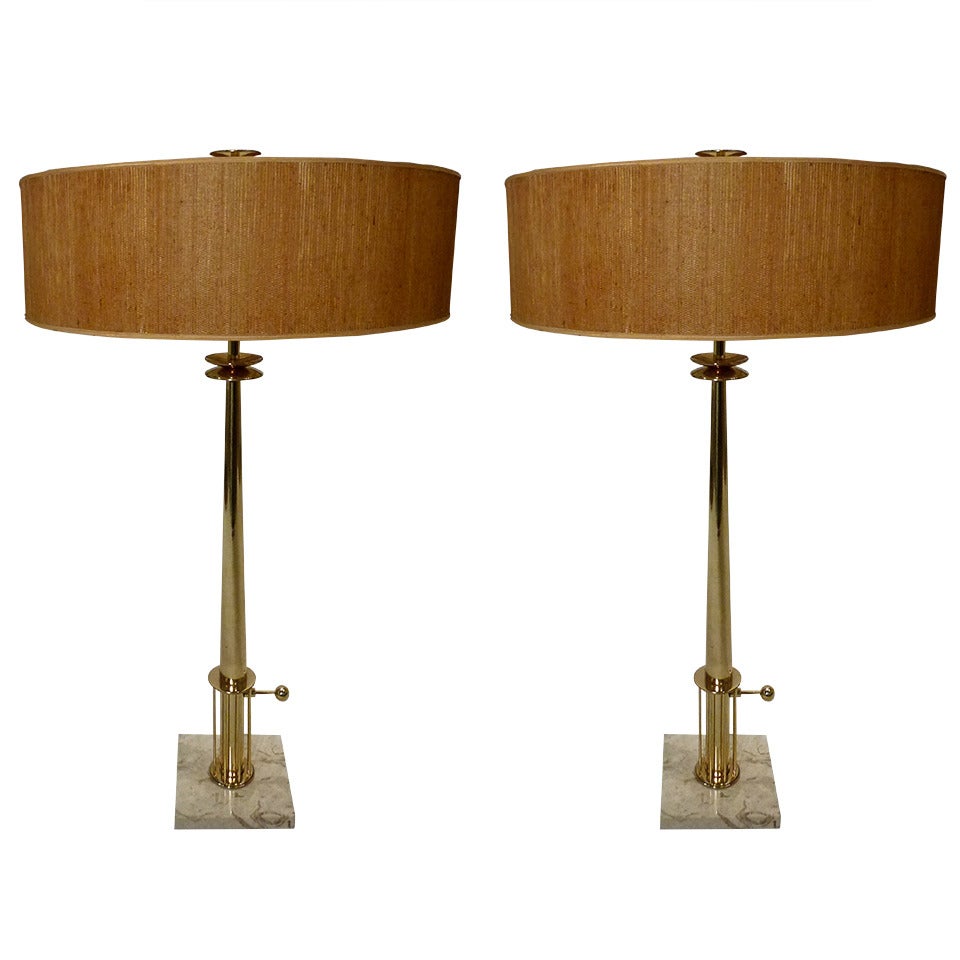 Pair Of Monumental Stiffel Candlestick Lamps For Sale