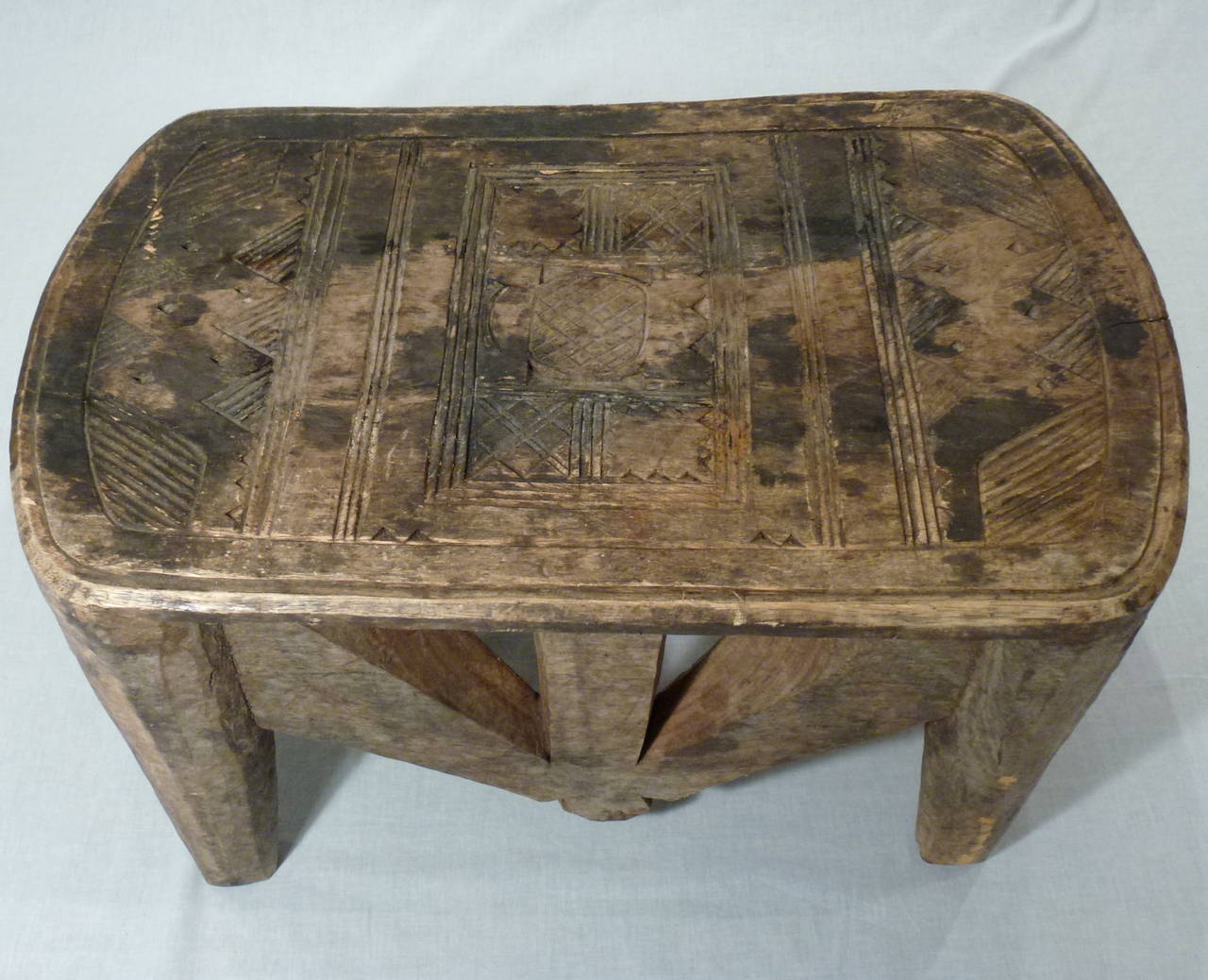 Nigerian Antique African Nupe Stool For Sale