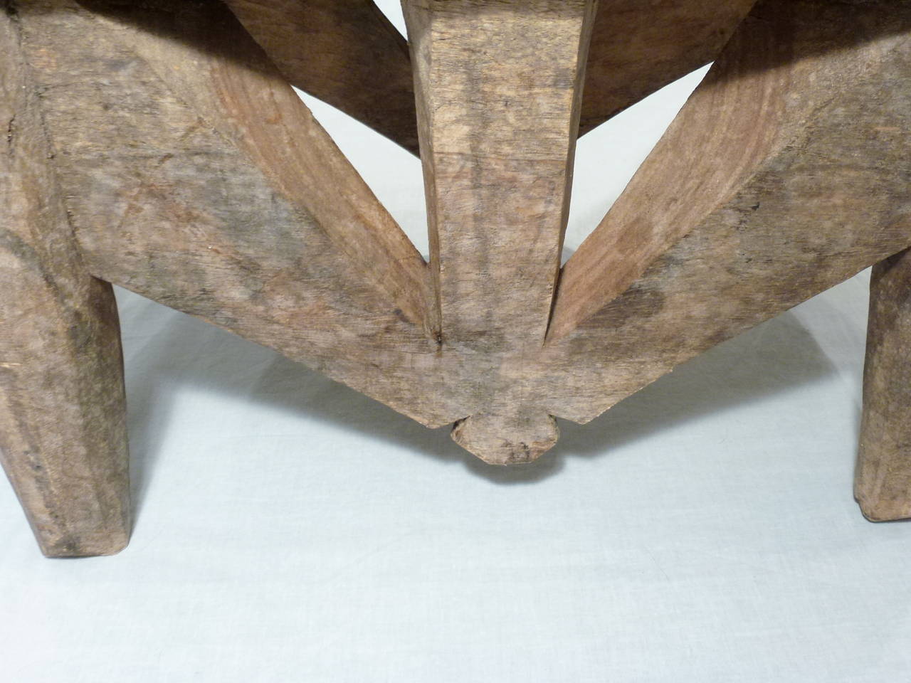 Hand-Carved Antique African Nupe Stool For Sale