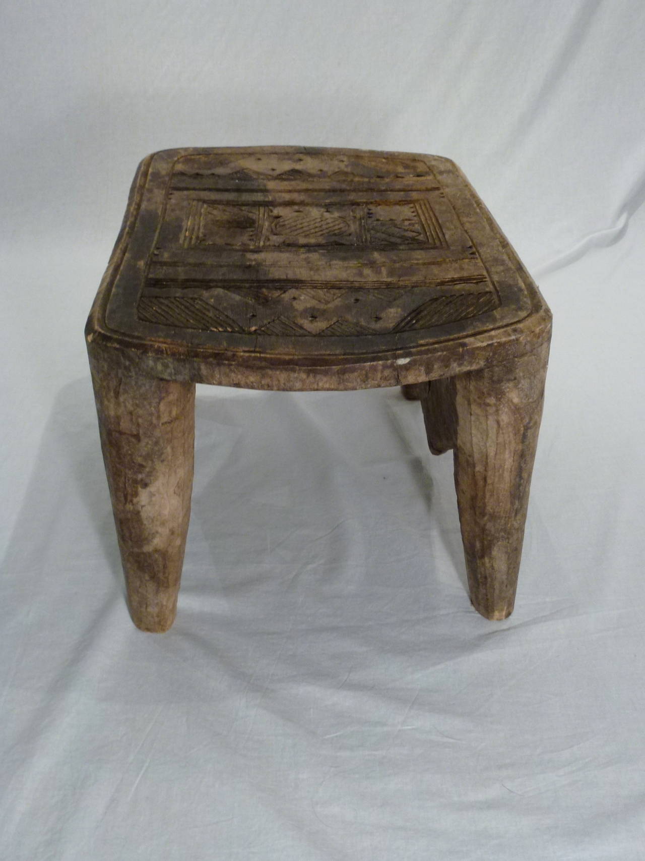 Primitive Antique African Nupe Stool For Sale
