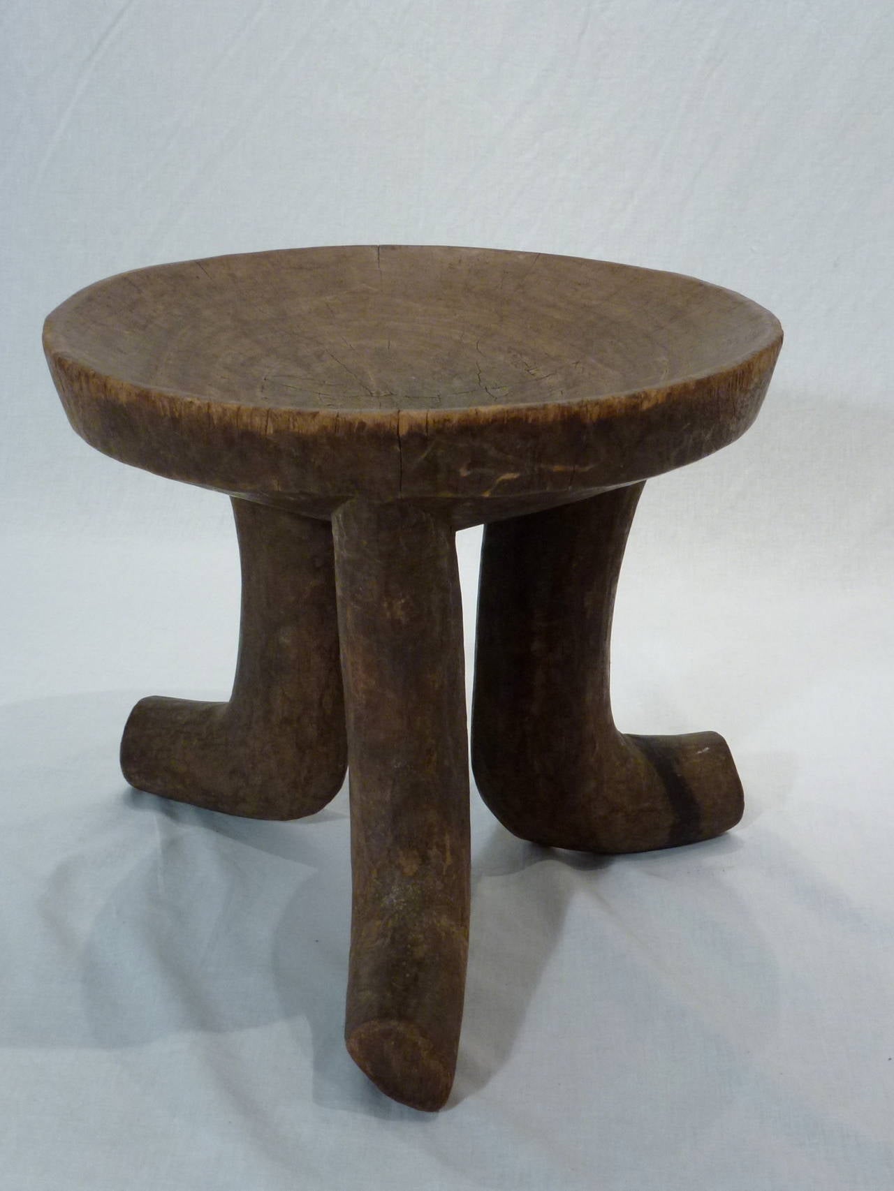 Primitive Set of Two Hand-Carved Ethiopian Stools