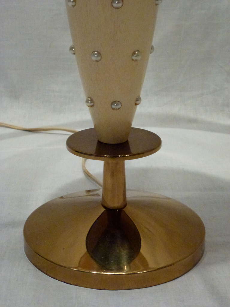 Mid-20th Century Elegant Studded Rembrandt Lamp For Sale