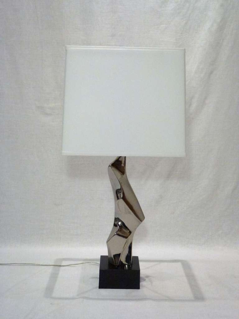 Mid-Century Modern Brutalist Chrome Lamp by Maurizio Tempestini