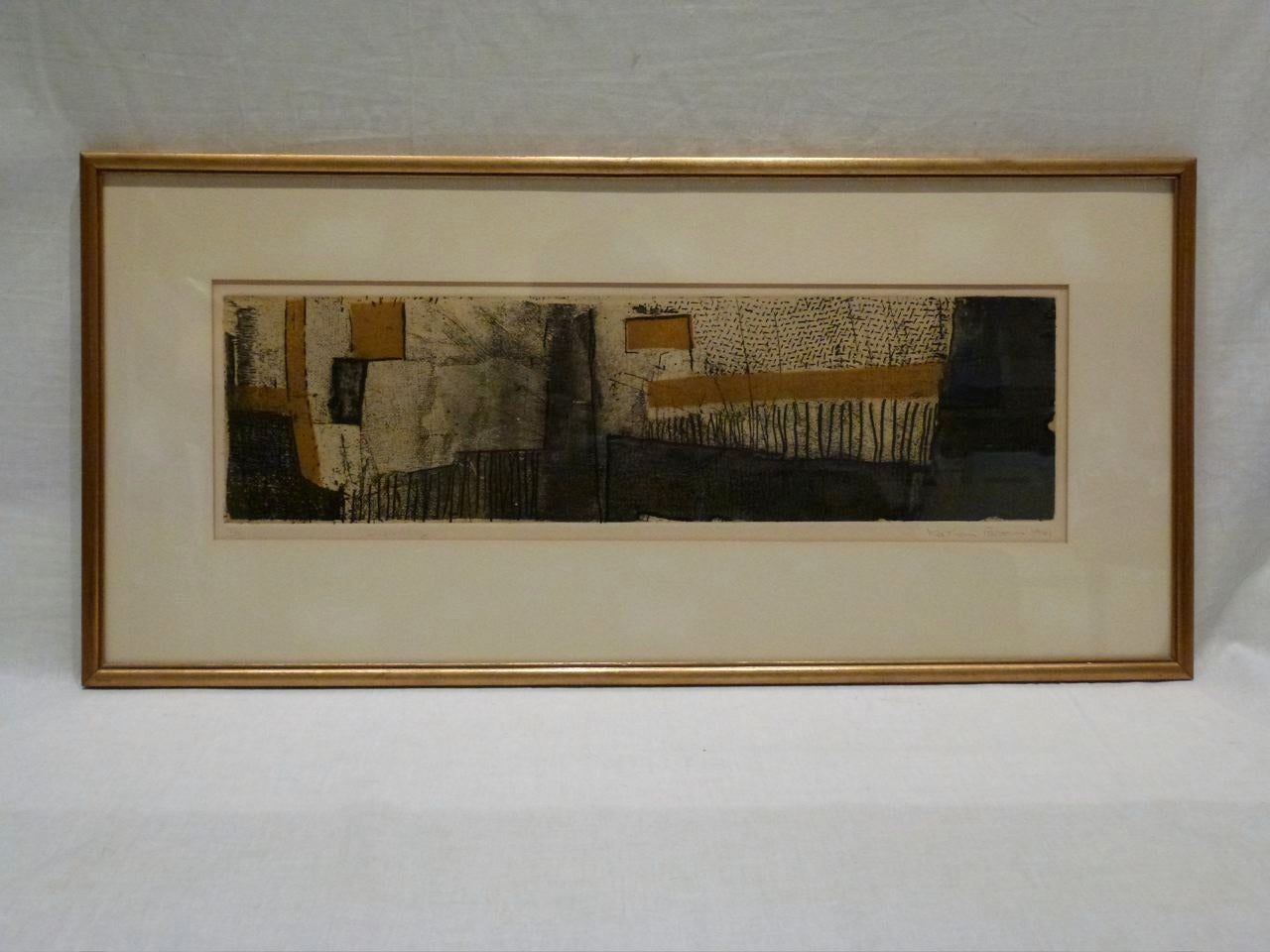 Signed Block Print by Kathan Brown Entitled "Distillery" For Sale