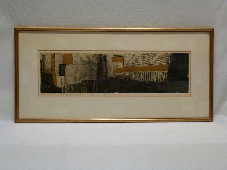 Limited Edition Block Print by Renown American Artist and Printmaker Kathan Brown, Founder of Crown Point Press.   Work is Entitled 