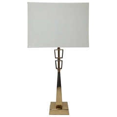 Stiffel Double Trapazoid Solid Brass Lamp