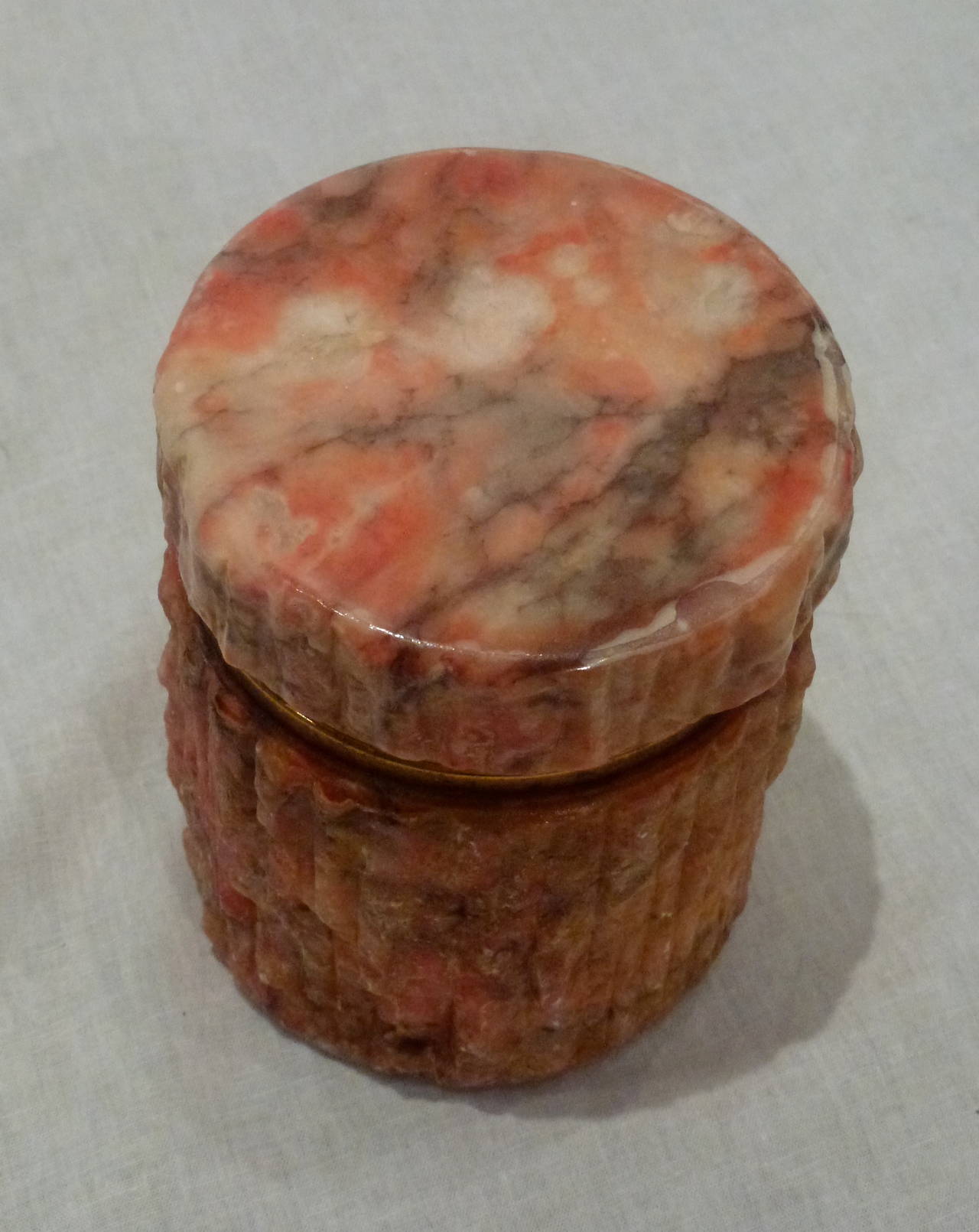 Set of Italian Coral Marble Vessels In Excellent Condition For Sale In Northbrook, IL