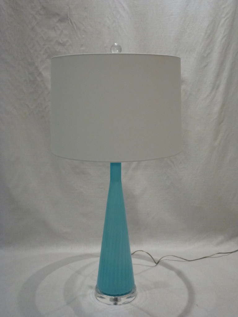 Turquoise Blue Murano Glass Lamp