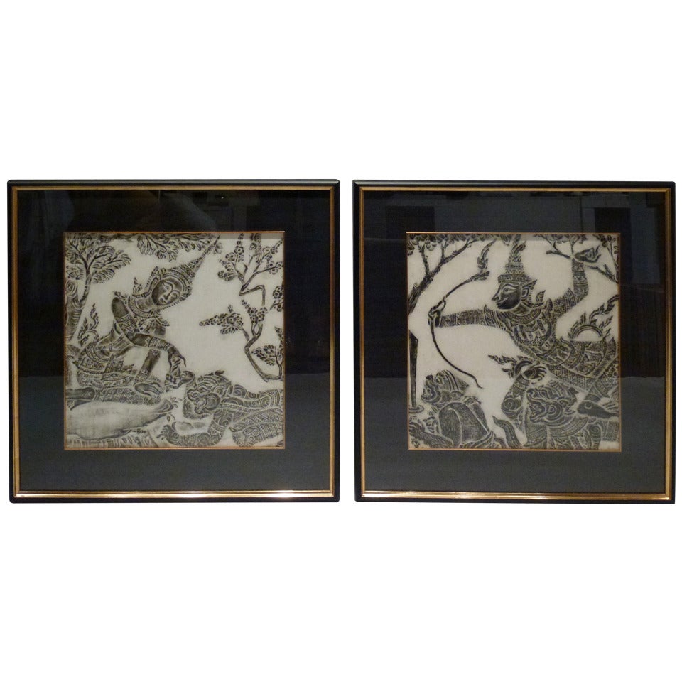 Set of 2 Stone Rubbings