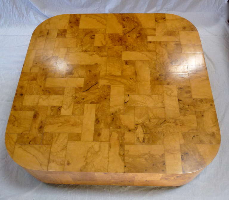 Paul Evans Cityscape Patchwork Wood Coffee Table In Excellent Condition For Sale In Northbrook, IL
