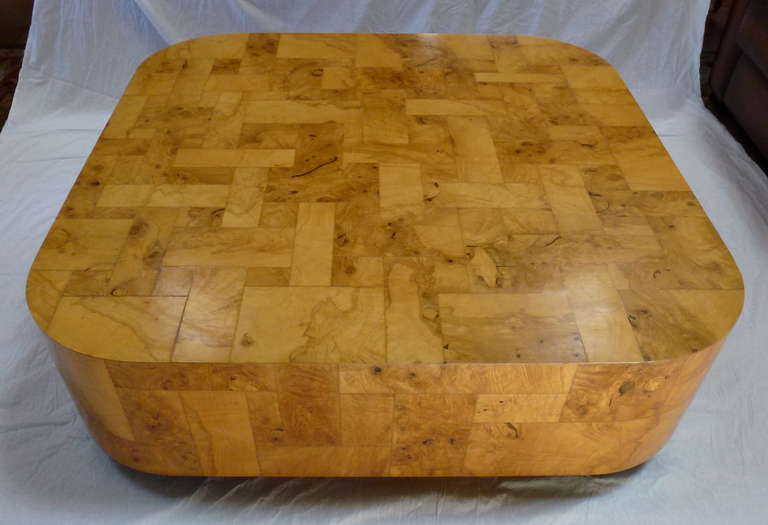 American Paul Evans Cityscape Patchwork Wood Coffee Table For Sale