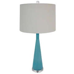 Turquoise Blue Murano Glass Lamp