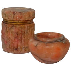 Set of Italian Coral Marble Vessels