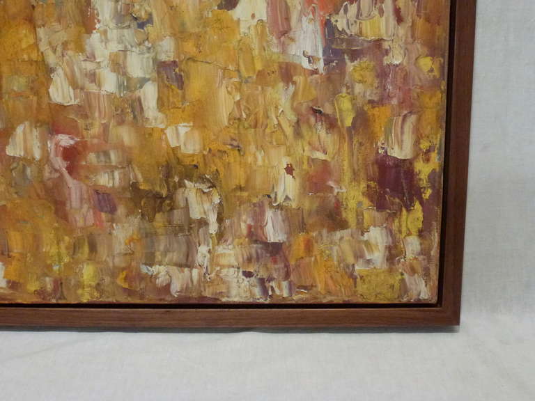 Mid-Century Modern Abstract Composition Impasto Oil Painting For Sale