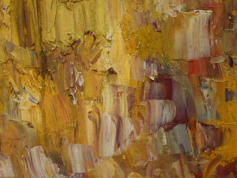Mid-20th Century Abstract Composition Impasto Oil Painting For Sale