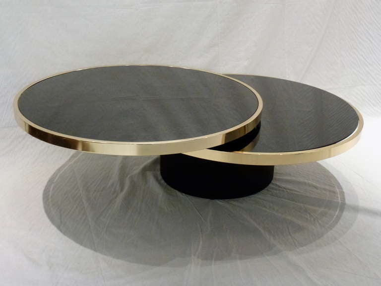 Mid-Century Modern Italian Modern Brass and Glass Swivel Table