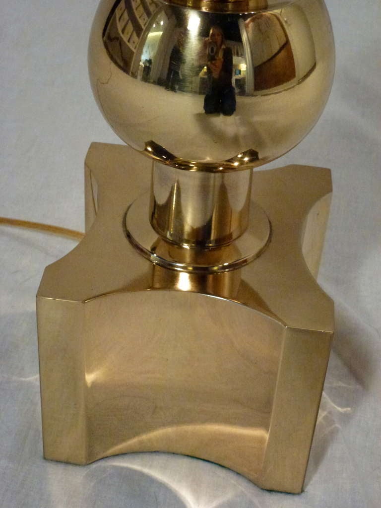 Mid-Century Modern Pair of Monumental Stiffel Brass Lamps For Sale
