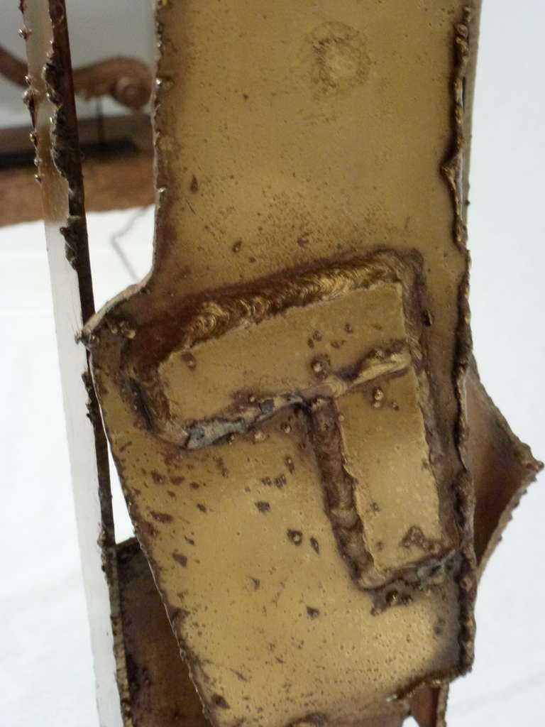 Steel Laurel Brutalist Lamp by Harry Balmer For Sale