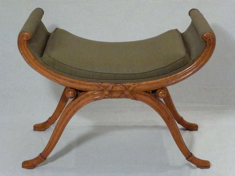 19th Century Neoclassic Fruitwood Bench