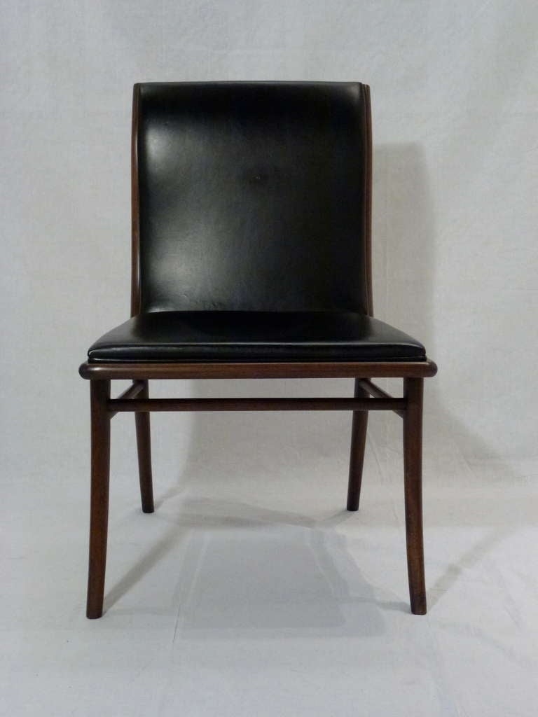Mid-20th Century Pair of Robsjohn-Gibbings Sabre Leg Leather Chairs For Sale