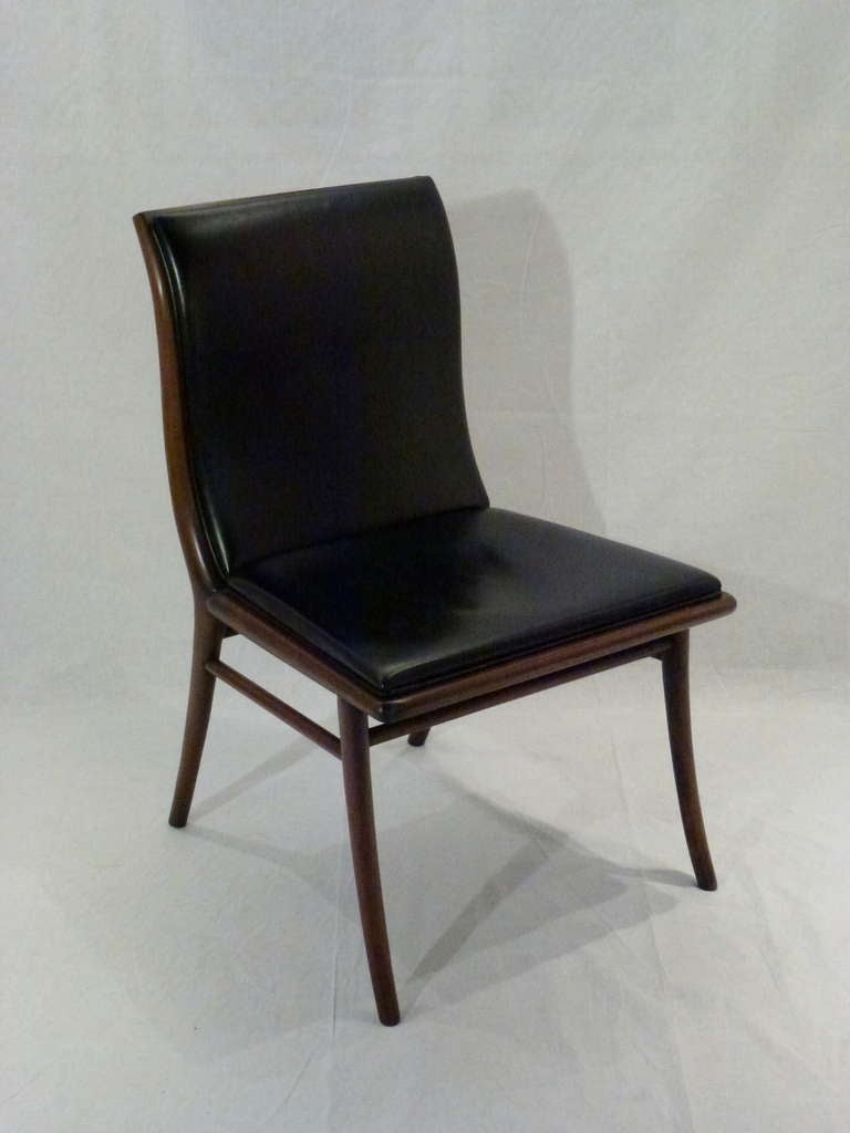 Mid-Century Modern Pair of Robsjohn-Gibbings Sabre Leg Leather Chairs For Sale