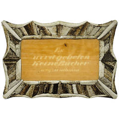 19th Century Black Forest Picture Frame with Antler Marquetry